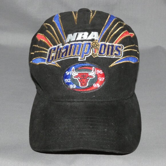 Chicago Bulls Embroidered Black NBA Champions Cap 1998 NBA Finals - Picture 1 of 6